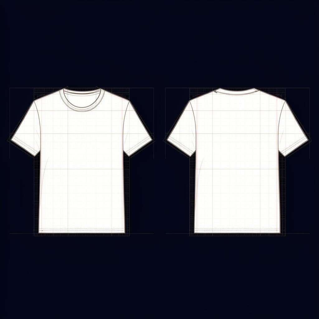Apparel design templates with print placement guides